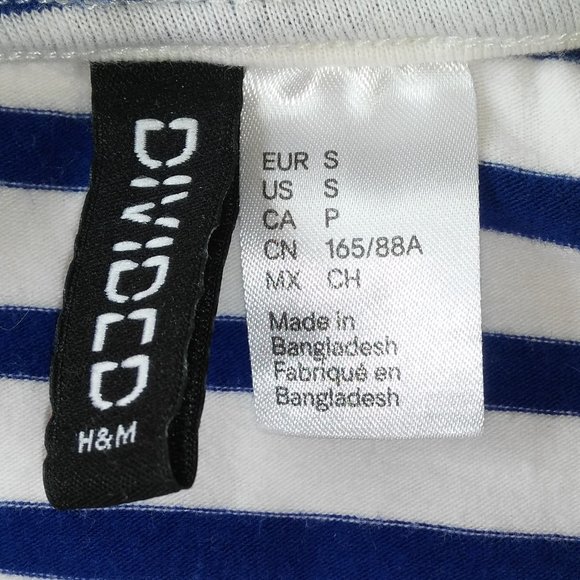 H&M Divided Striped Long Sleeve Crop Top - Picture 3 of 4